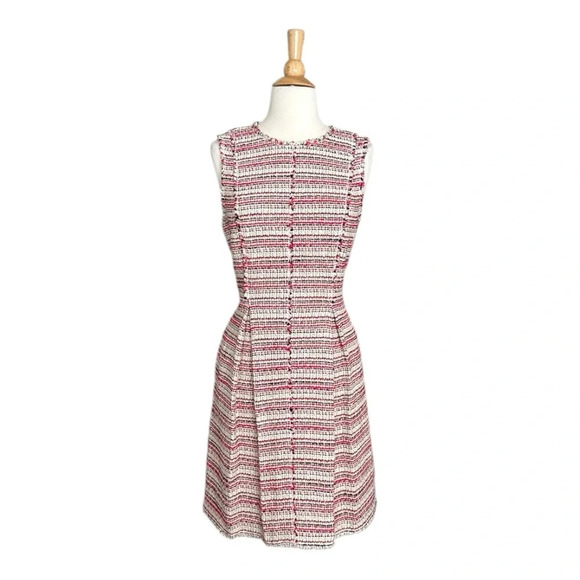 REBECCA TAYLOR Optic Tweed Dress Modern Classic Preppy Career Old Money, Size 8 - Picture 16 of 16